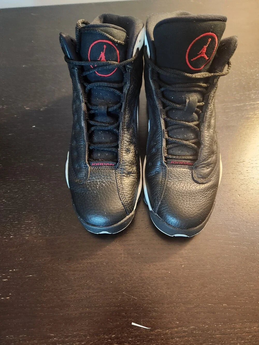 Jordan Men’s High-Top Sneakers - Black/White/Red. Excellent Condition. 6Y